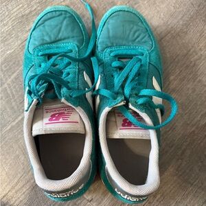 New Balance Turquoise and White Sneakers